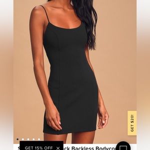 Lulus Stay Out Later Black Backless Bodycon Mini Dress